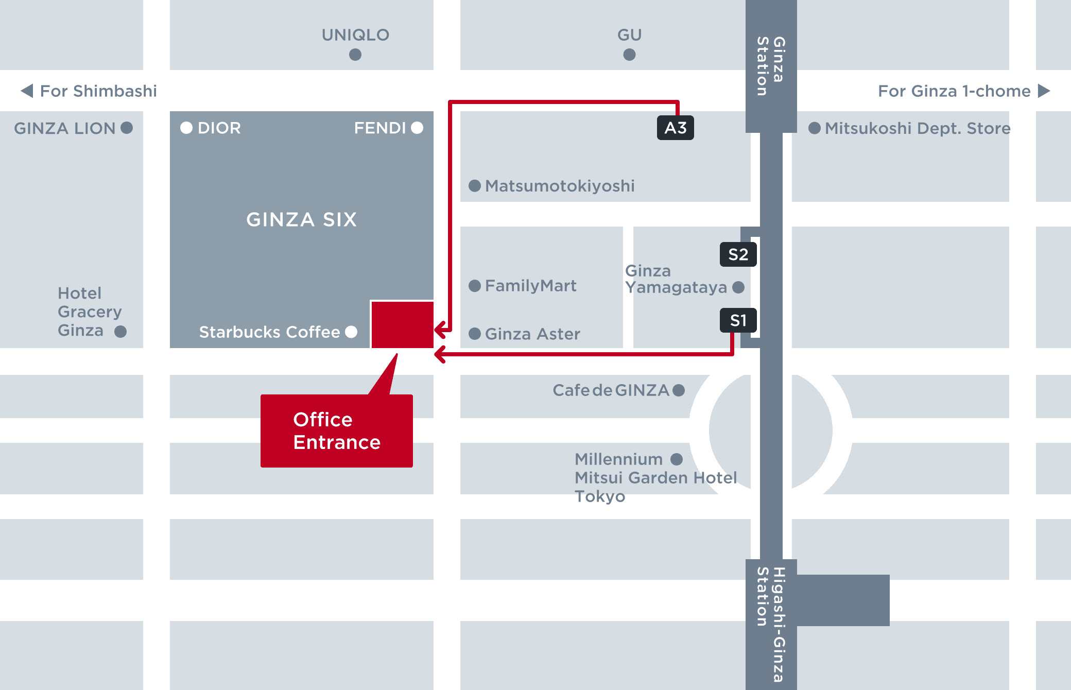 Route map from the ground